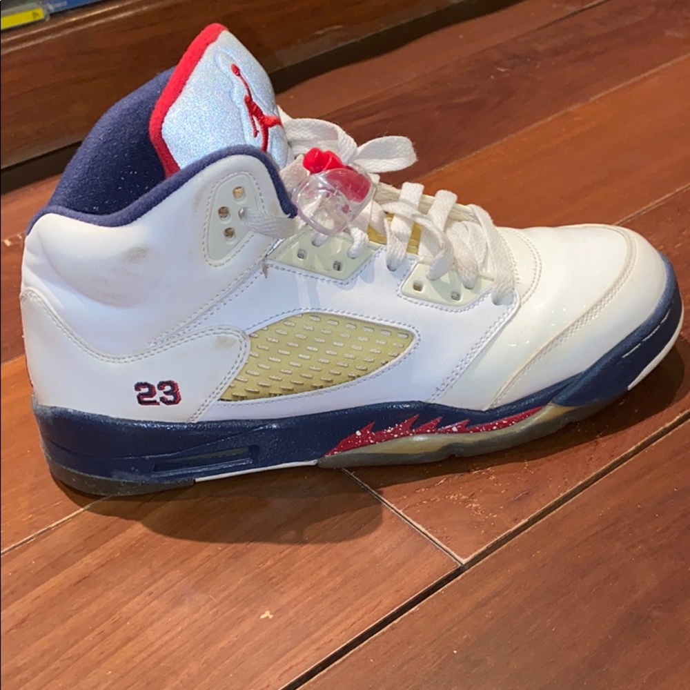 AIR JORDAN 5 RETRO WHITE RED BLUE